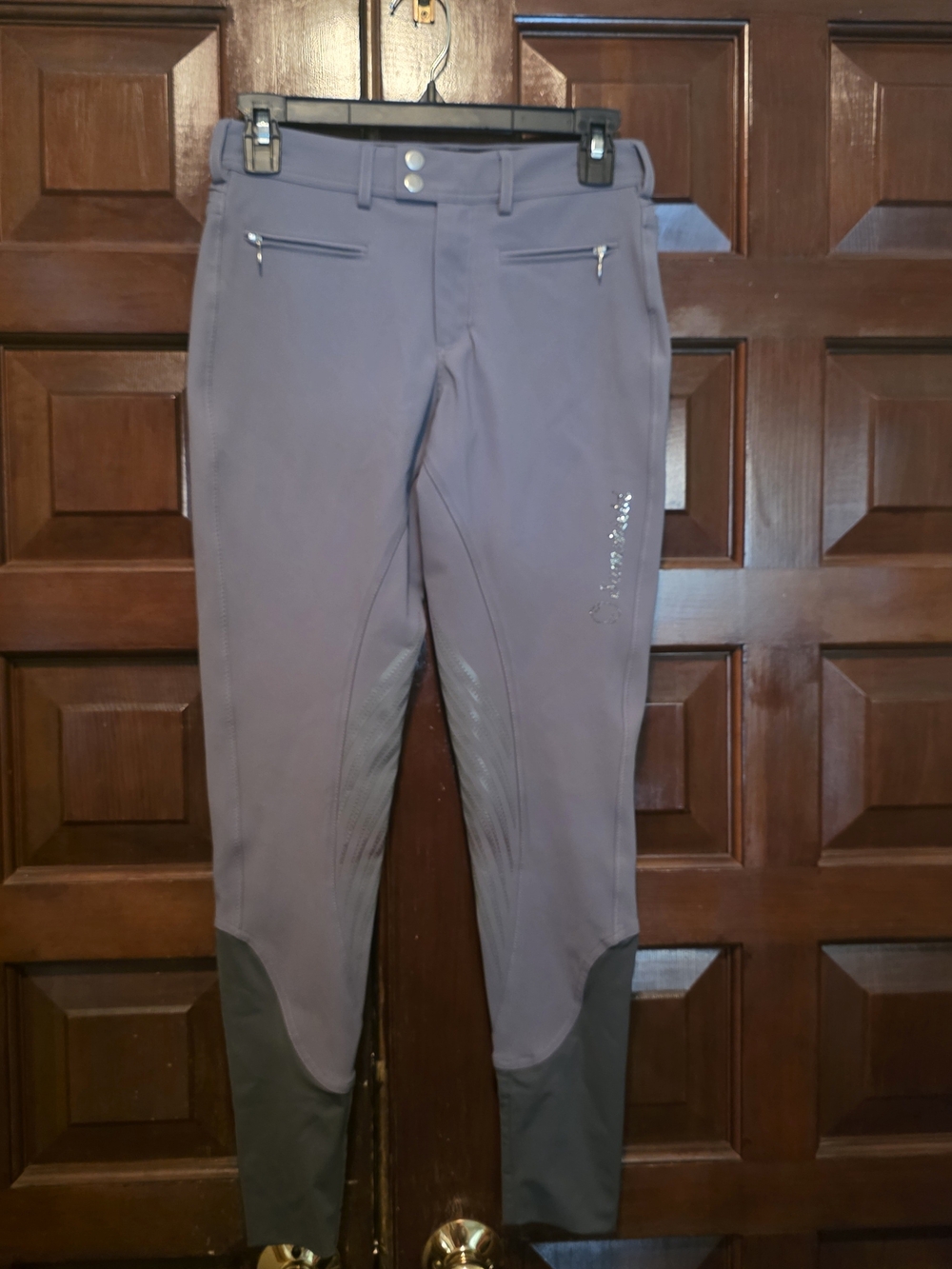 Samshield Premium Line Breeches Women US 24  Grey  Crystal Equestrian Riding